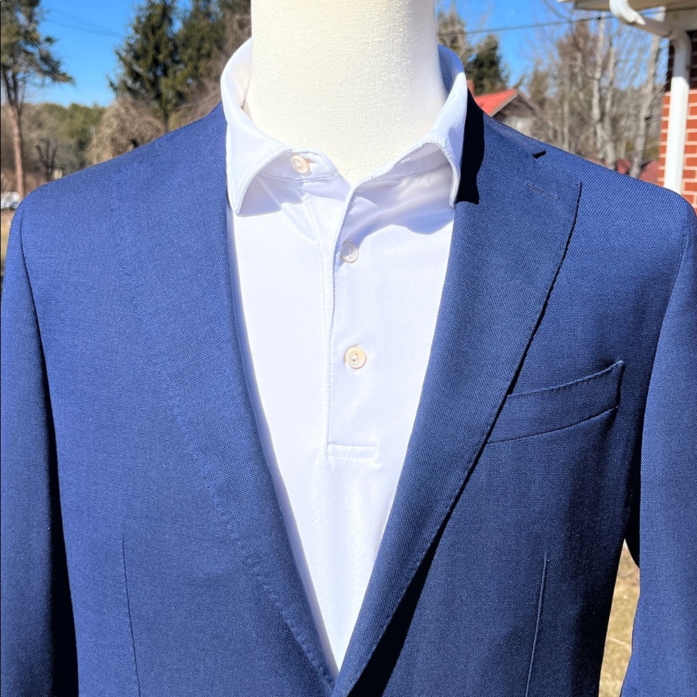 Peter Millar Excursionist Flex Blazer Navy Italian Wool/Silk Tailored Blazer 38R - Picture 3 of 17